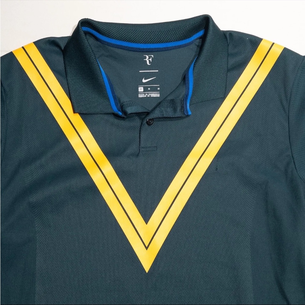 Nike Court Roger Federer Tennis Polo Mens Medium RF Zonal Cooling Shirt Active